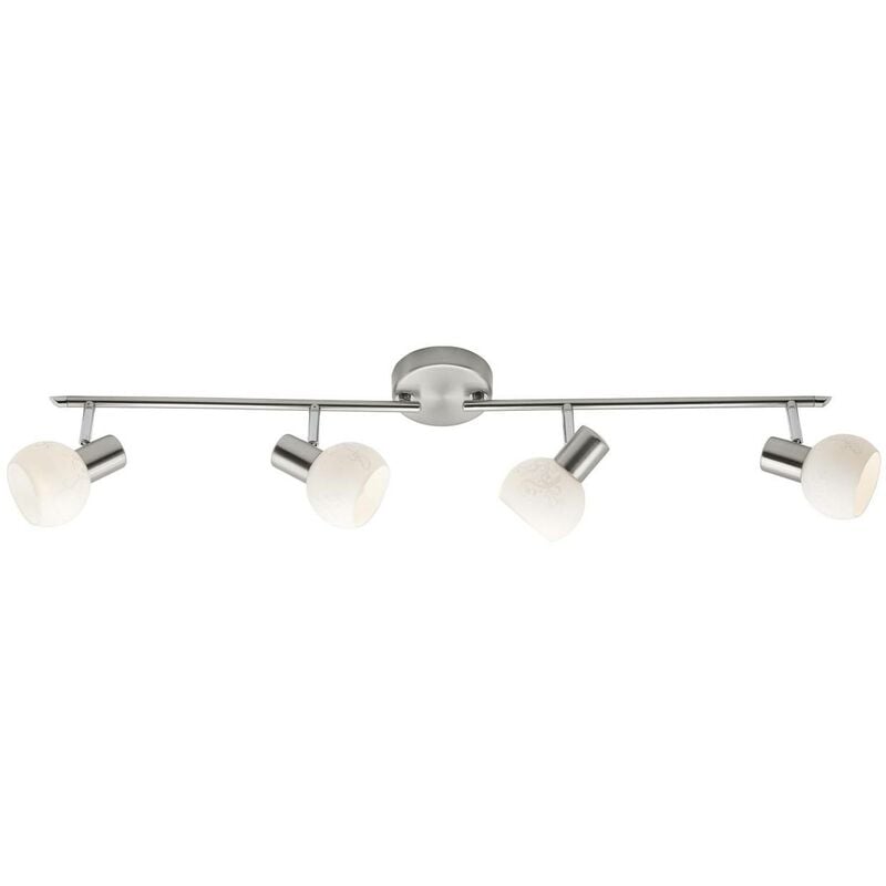 Lampe Bona Spotrohr 4flg eisen/weiß 4x D45, E14, 40W, geeignet für Tropfenlampen (nicht enthalten) Arme drehbar / Köpfe schwenkbar - Brilliant