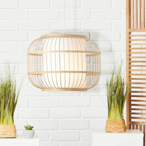 BRILLIANT Bones Pendelleuchte 40cm natur/weiß Innenleuchten,Pendelleuchten  1x A60, E27, 40W, geeignet für Normallampen (nicht enthalten)  In der Höhe einstellbar / Kabel kürzbar