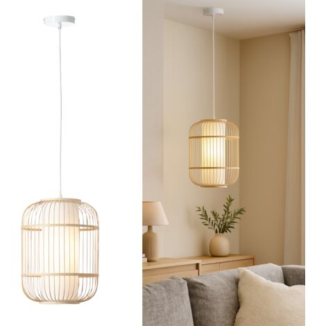 BRILLIANT Bones suspension 30cm naturel / blanc lampes d'intérieur, suspensions  1x A60, E27, 40W, convient aux lampes normales (non incluses)  A ++  Réglable en hauteur / le câble peut être r