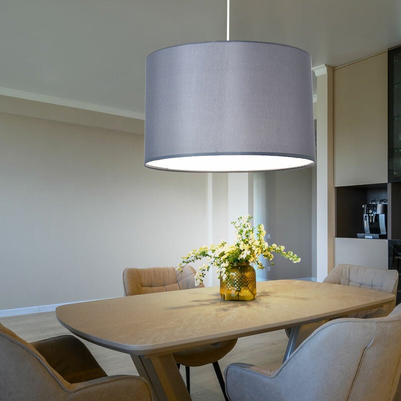 Image of Lampada a sospensione lampada a sospensione lampada da sala da pranzo, regolabile in altezza, cromato tessuto, E27, DxH 40x100cm, Brilliant 93374/22