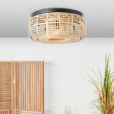 BRILLIANT Crosstown Deckenleuchte 45cm holz hell/schwarz Innenleuchten,Deckenleuchten,-dekorativ  1x A60, E27, 40W, geeignet für Normallampen (nicht enthalten)  A++  Für LED-Leuchtmittel geeignet