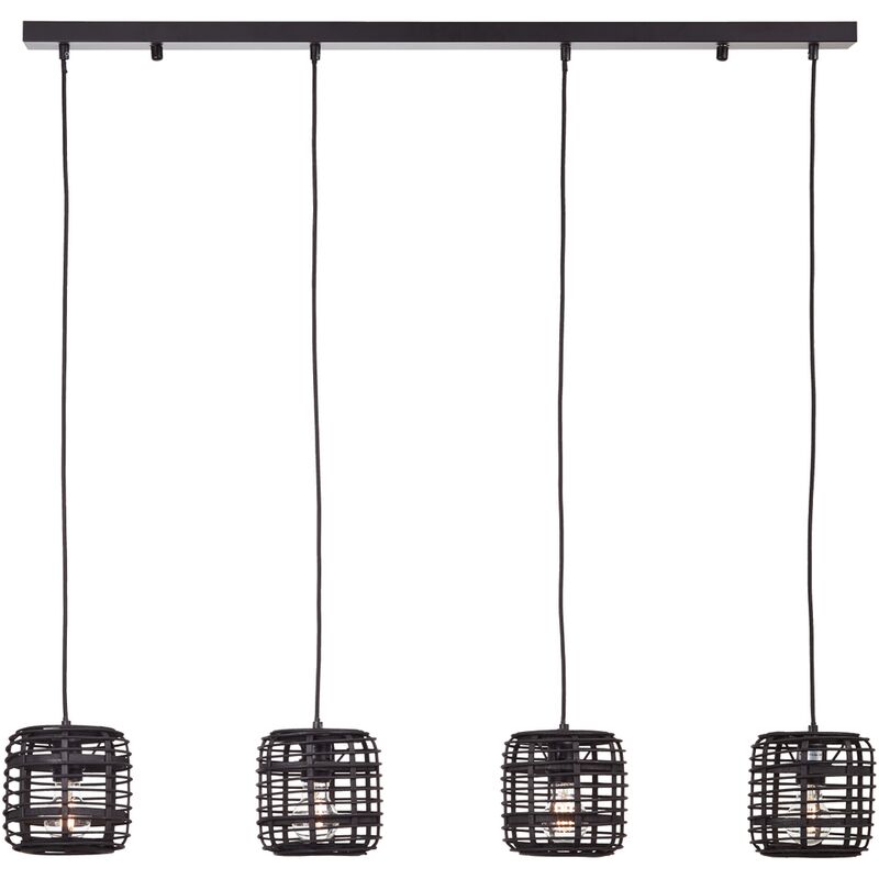 

Crosstown Lámpara colgante 4 llamas madera oscuro / negro Lámparas de interior, lámparas de suspensión, series | 4x A60, E27, 40W, aptas para