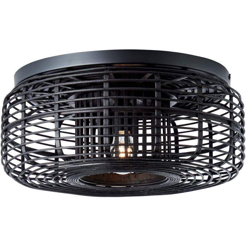 

Crosstown Plafón 45cm madera oscuro/negro luces interiores, plafones decorativos | 1x A60, E27, 40W, apto para lámparas normales (no incluidas) | A