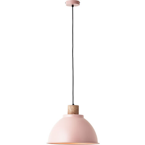 Brilliant Erena Pendelleuchte 38cm hellrosa Metall/Holz 1x A60, E27, 60 W, Geeignet für Normallampe (nicht enthalten)