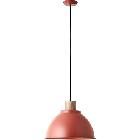 Brilliant Erena Pendelleuchte 38cm rot Metall/Holz 1x A60, E27, 60 W, Geeignet für Normallampe (nicht enthalten)