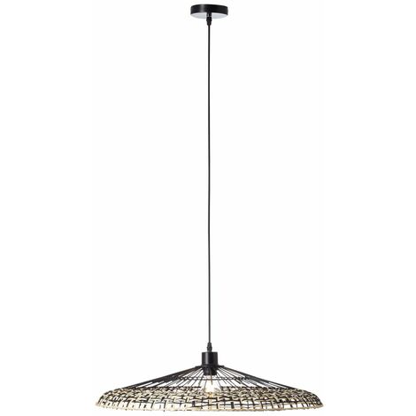 BRILLIANT Fixi Pendelleuchte 1flg schwarz/natur Innenleuchten,Pendelleuchten  1x A60, E27, 40W, geeignet für Normallampen (nicht enthalten)  In der Höhe einstellbar / Kabel kürzbar