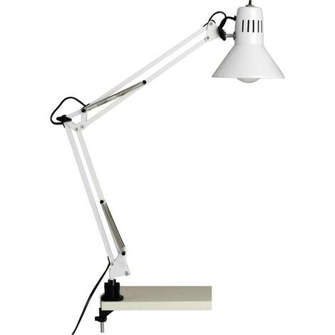 LAMPADA DA SCRIVANIA TELESCOPICA CON BRACCIO GIREVOLE E MORSETTO SWING ARM  DESK LAMP E27