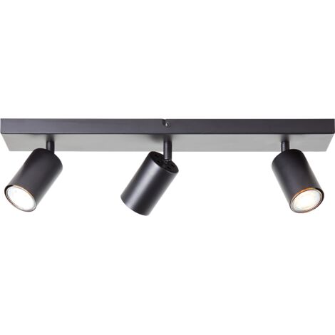 Brilliant Jello LED Spotbalken 3-flammig – Deckenleuchte aus Metall in Schwarz matt mit schwenkbaren Köpfen, inkl. 3× LED GU10 (350 lm, warmweiß), dimmbar, IP20