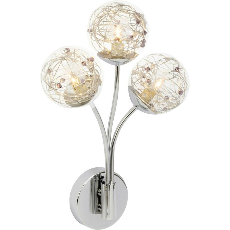 Brilliant Lampe Joya Wandleuchte 3flg Chrom 3x Qt14, G9, 33w, Geeignet Für Stiftsockellampen (nicht Enthalten) Für Led-leuchtmittel Geeignet