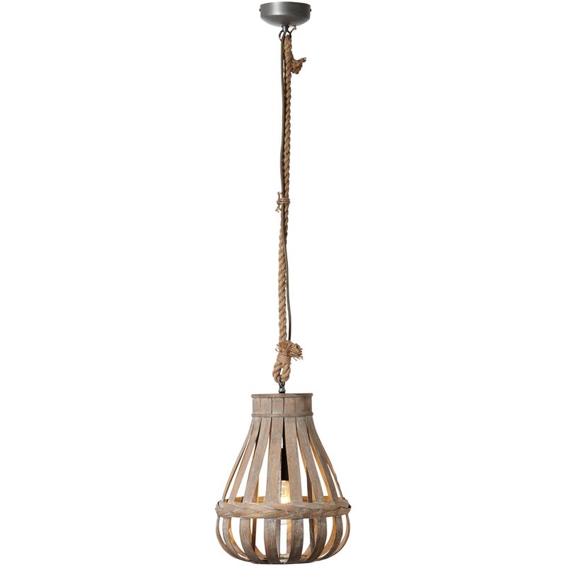 BRILIANT Lampe Kaminika Pendelleuchte 33cm naturfarben | 1x A60, E27, 60W, geeignet für Standardlampen (nicht im Lieferumfang enthalten) | Skala A ++