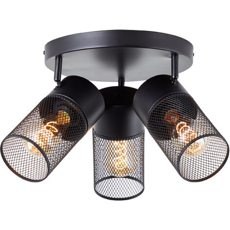 Brilliant Kamolo Spotrondell 3flg schwarz matt, Metall, 3x A60, E27, 40 W