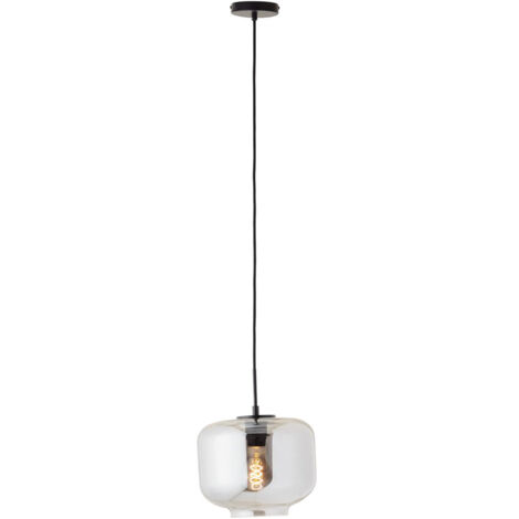 Brilliant Kleon Pendelleuchte 1flg schwarz/rauchglas, Glas/Metall, 1x A60, E27, 40 W
