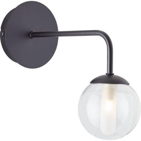 Brilliant Lamp Gitse applique murale noir/métal transparent noir 1x QT14, G9, 20 W