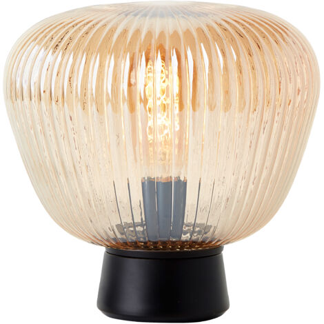 Brilliant lamp Kaizen lampe de table 24,5cm ambre-ambre/noir mat métal/plastique marron 1x A60, E27, 40 W
