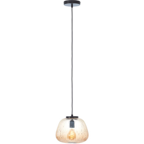 Brilliant Lamp Kaizen suspension 25cm ambre-ambre/noir métal mat/plastique marron 1x A60, E27, 40 W