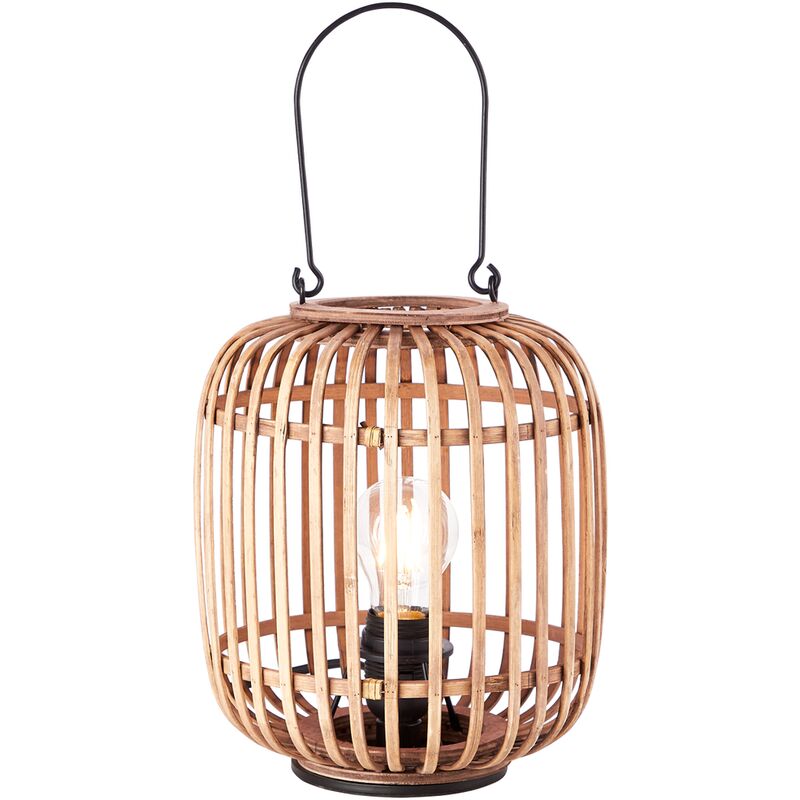 

BRILLIANT lamp Lámpara de mesa Woodrow con tirador marrón claro | 1x A60, E27, 60W, adecuado para lámparas estándar (no incluidas) | Escala A ++ a E