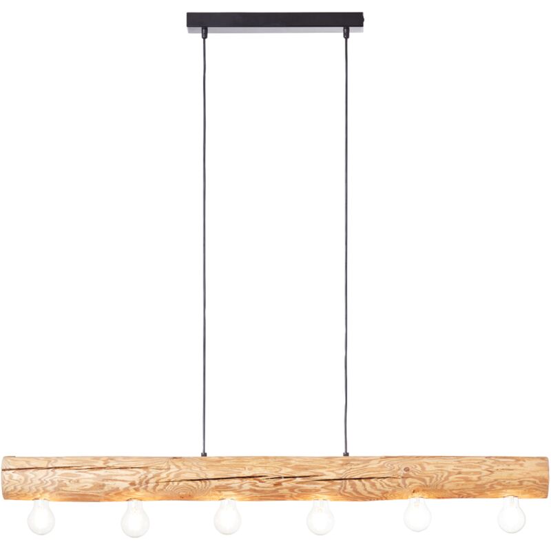 Trabo Pendelleuchte 6flg Eiche Geölt 6x A60, E27, 25w, Geeignet Für Normallampen (nicht Enthalten) - Brilliant