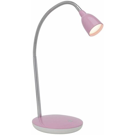 Brilliant - Lampada a LED da tavolo modello Anthony, colore: rosa/ferro, con interruttoreindividualmente regolabile da braccio regolabile