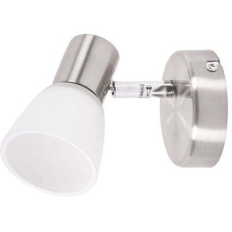 BRILLIANT lampada Luca spot da parete in ferro/cromato/bianco 1x R50, E14, 40W, adatto per lampade a riflettore (non incluse) Scala da A ++ a E Testa orientabile