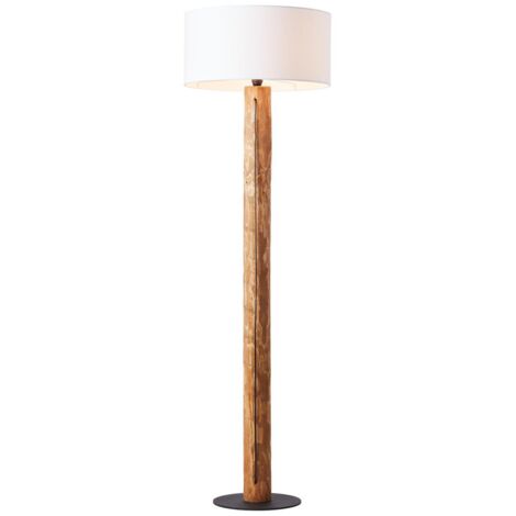 BRILLIANT lampadaire Jimena chêne huilé/blanc  1x A60, E27, 25W, adapté aux lampes normales (non incluses)