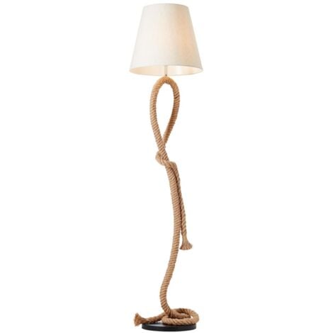 BRILLIANT lampadaire Sailor, éclairage intérieur naturel / blanc 1 flamme, lampeadaires, décoratif 1x A60, E27, 40W, convient aux lampes normales (non incluses) A ++ Avec interrupteur au pi