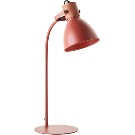 Brilliant Lampe à poser Erena 52cm rouge métal/bois cordon interrupteur  1x A60, E27, 40 W, adapté à une lampe normale (non incluse)