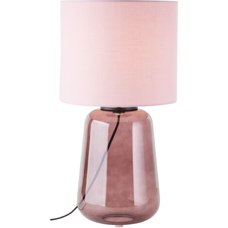Brilliant Lampe à poser Hydra 56cm mauve/violet verre/textile cordon interrupteur  1x A60, E27, 60 W, adapté à une lampe normale (non incluse)