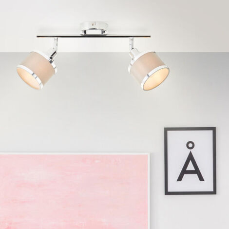 Brilliant Lampe Alexia Spotrohr 2flg chrom/grau Metall grau 2x D45, E14, 28 W