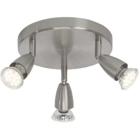 BRILLIANT lampe Amalfi LED spot rondelle 3-fer  3x LED-PAR51, GU10, 3W lampes à réflecteur LED incluses, (250lm, 3000K)  Échelle A ++ à E  Têtes pivotantes
