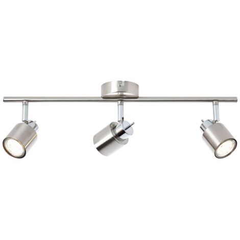 BRILLIANT lampe Andres spot tube 3 lampes nickel / chrome  3x PAR51, GU10, 10W, adapté aux lampes à réflecteur (non incluses)  Échelle A ++ à E  Têtes pivotantes