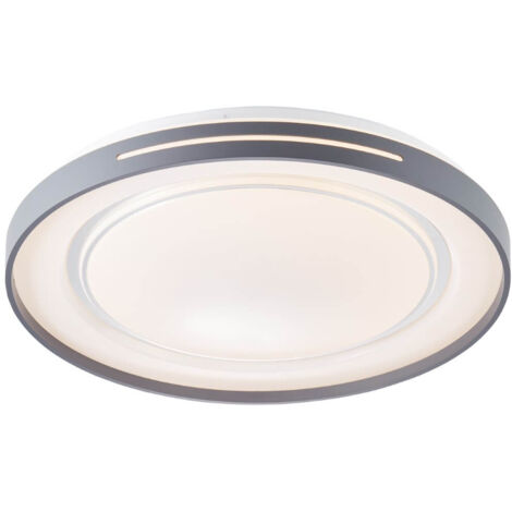 BRILLIANT lampe, applique murale et plafonnier LED Barty 48cm blanc / gris foncé, 1x LED intégrée, 30W LED intégrée, (2900lm, 3000-6500K), dimmable avec télécommande