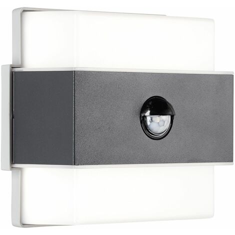 BRILLIANT Lampe, Archie LED Außenwandleuchte Bewegungsmelder anthrazit, Metall/Kunststoff, 1x 7.5W LED integriert, (650lm, 4000K), A