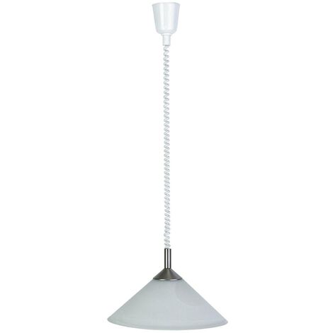 BRILLIANT Lampe Ariana Pendelleuchte 40cm Rollizug eisen/weiß-alabaster  1x A60, E27, 60W, geeignet für Normallampen (nicht enthalten)  Höhenverstellbar durch Rollizug