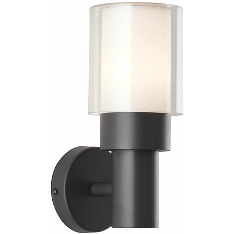 Lampe, A60, enthalten) Metall/Kunststoff, (nicht Außenwandleuchte BRILLIANT 1x Getta schwarz, 40W,Normallampen E27,