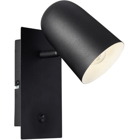 BRILLIANT lampe Ayr interrupteur spot mural noir mat  1x D45, E14, 18W, adapté aux lampes à suspension (non inclus)  Échelle A ++ à E  Avec interrupteur à bascule