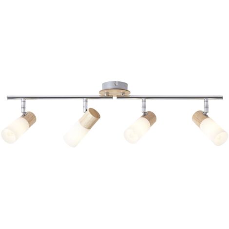 BRILLIANT lampe Babsan spot tube 4 fl. Bois clair / blanc  4x C35, E14, 3,5W, adapté aux lampes à bougie (non incluses)  Échelle A ++ à E  Têtes pivotantes / bras rotatifs