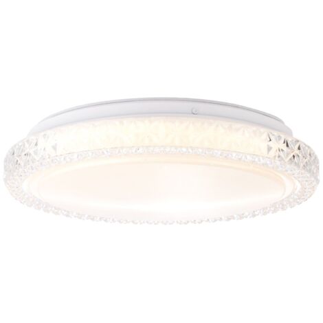 BRILLIANT lampe Badria Applique et plafonnier LED 30cm blanc  1x LED 12W intégrée, (800lm, 3000K)  Échelle A ++ à E  Classe de protection IP: 44 - étanche aux éclaboussures