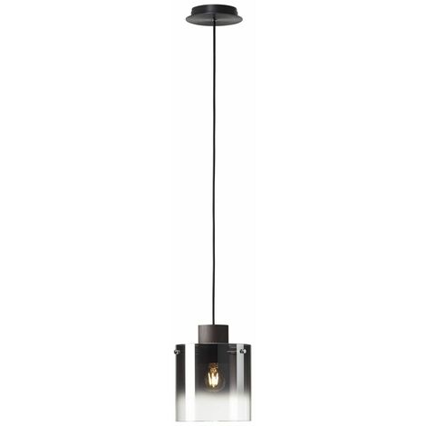 BRILLIANT Lampe Beth Pendelleuchte / E27, A60, ent. Höhe Kaffee/rauchglas der 60W, einstellbar 20cm 1x In g.f. n. kürzbar LED-Leuchtmittel Kabel geeignet Normallampen Für