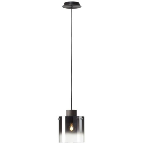 BRILLIANT lampe Beth suspension 20cm café / verre fumé  1x A60, E27, 60W, lampes normales gf non spécifiées.  Réglable en hauteur / câble peut être raccourci  Convient aux lampes LED