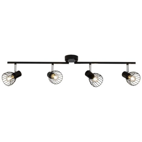BRILLIANT lampe Blacky spot tube 4flg noir  4x D45, E14, 40W, adapté aux lampes à suspension (non inclus)  Échelle A ++ à E  Bras pivotant / têtes pivotantes