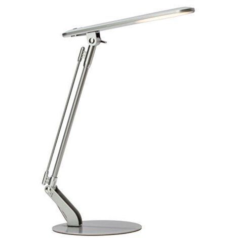BRILLIANT lampe Brendan lampe de bureau LED titane  1x LED 6W intégrée (SMD), (680lm, 4100K)  Échelle A ++ à E  Pressostat sur la tête