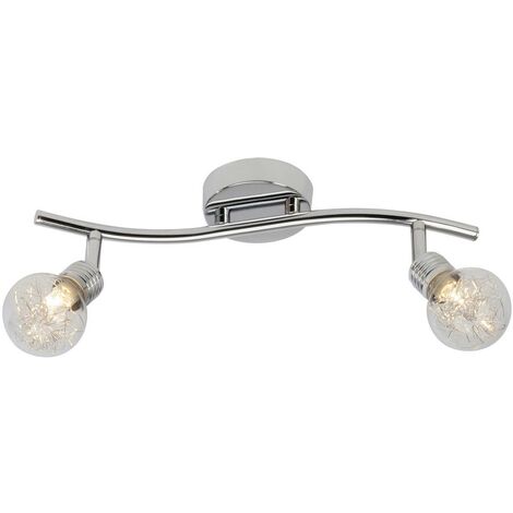 BRILLIANT Lampe Bulb Spotrohr 2flg chrom  2x QT14, G9, 28W, geeignet für Stiftsockellampen (nicht enthalten)  Köpfe schwenkbar