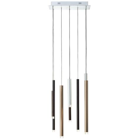 BRILLIANT Lampe Cembalo LED Pendelleuchte 8flg braun/Kaffee  8x 4W LED integriert, 352lm, 3000K  In 3 Stufen über Wandschalter dimmbar  In der Höhe einstellbar / Kabel kürzbar