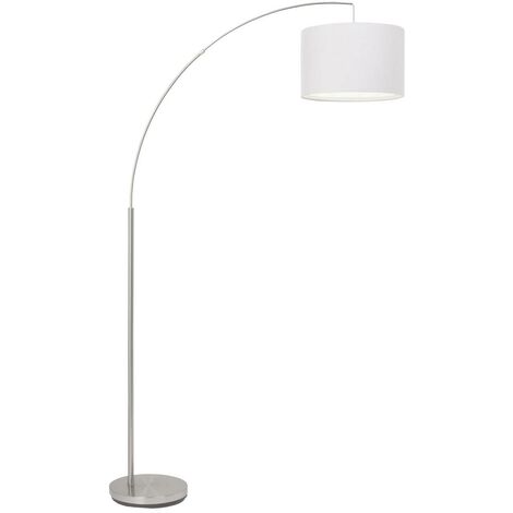 BRILLIANT Lampe Clarie Bogenstandleuchte 1,8m eisen/weiß 1x A60, E27, 60W, geeignet für Normallampen (nicht enthalten) Mit Fußschalter - weiß
