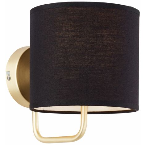BRILLIANT Lampe Clarie Wandleuchte messing gebürstet/schwarz  1x D45, E14, 40W, geeignet für Tropfenlampen (nicht enthalten)  Für LED-Leuchtmittel geeignet