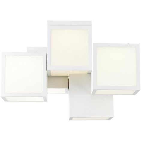 BRILLIANT Lampe, Cubix LED Deckenleuchte, 5-flammig weiß, Metall/Kunststoff, 1x 40W LED integriert, (4000lm, 3000K), A