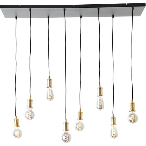 Brilliant Lampe Darcia Pendelleuchte 8flg schwarz Metall/Glas schwarz 8x A60, E27, 60 W