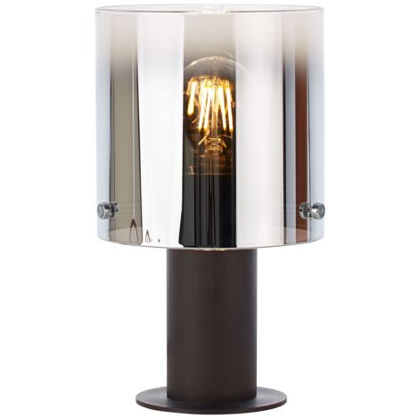 BRILLIANT lampe de table Beth café / verre fumé  1x A60, E27, 60W, lampes normales gf non spécifiées.  Avec interrupteur à cordon  Convient aux lampes LED