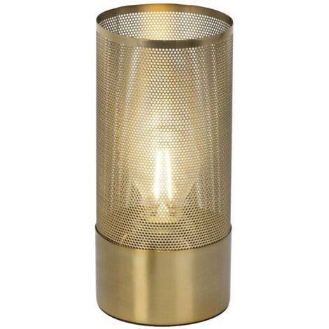 BRILLIANT lampe de table Gracian laiton brossé  1x A60, E27, 60W, lampes normales gf non spécifiées.  Convient aux lampes LED  Avec interrupteur à cordon