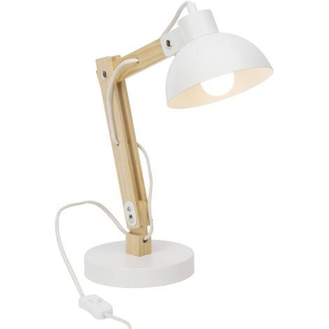 BRILLIANT lampe de table Moda blanc  1x A60, E27, 25W, adapté aux lampes standard (non incluses)  Échelle A ++ à E  Avec interrupteur à cordon